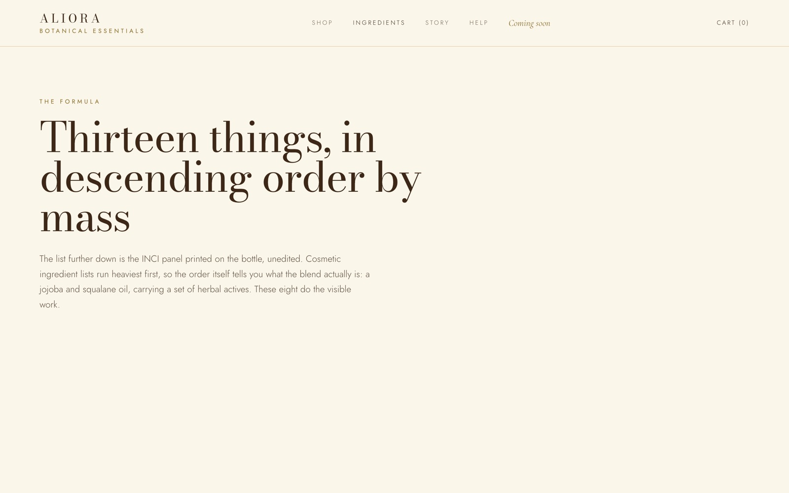 Website — Ingredients