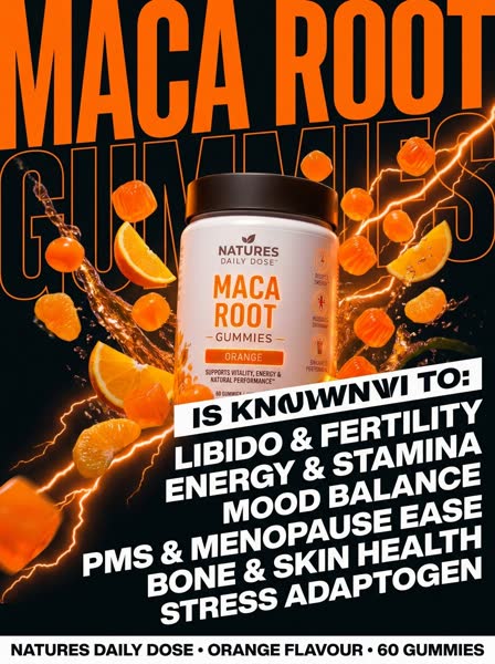 Maca Root advertisement — Brutalist